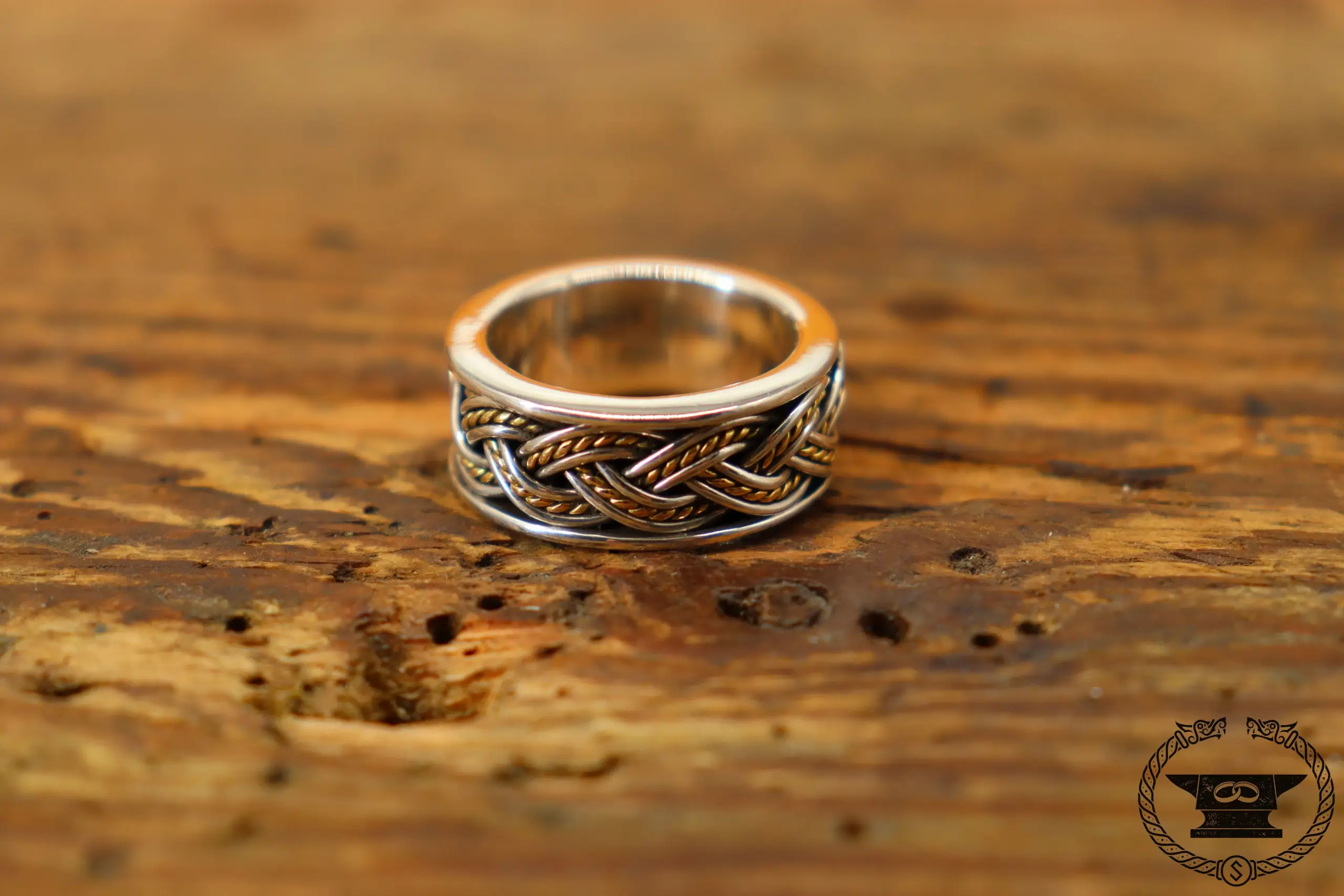 keltischer Ring Sterlingsilber Gelbgold 750GG schwarzer Opal