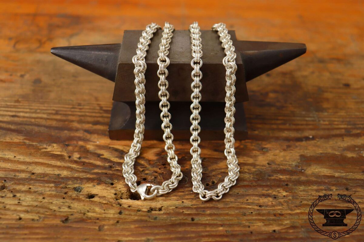 Halskette Doppelringkette Sterlingsilber