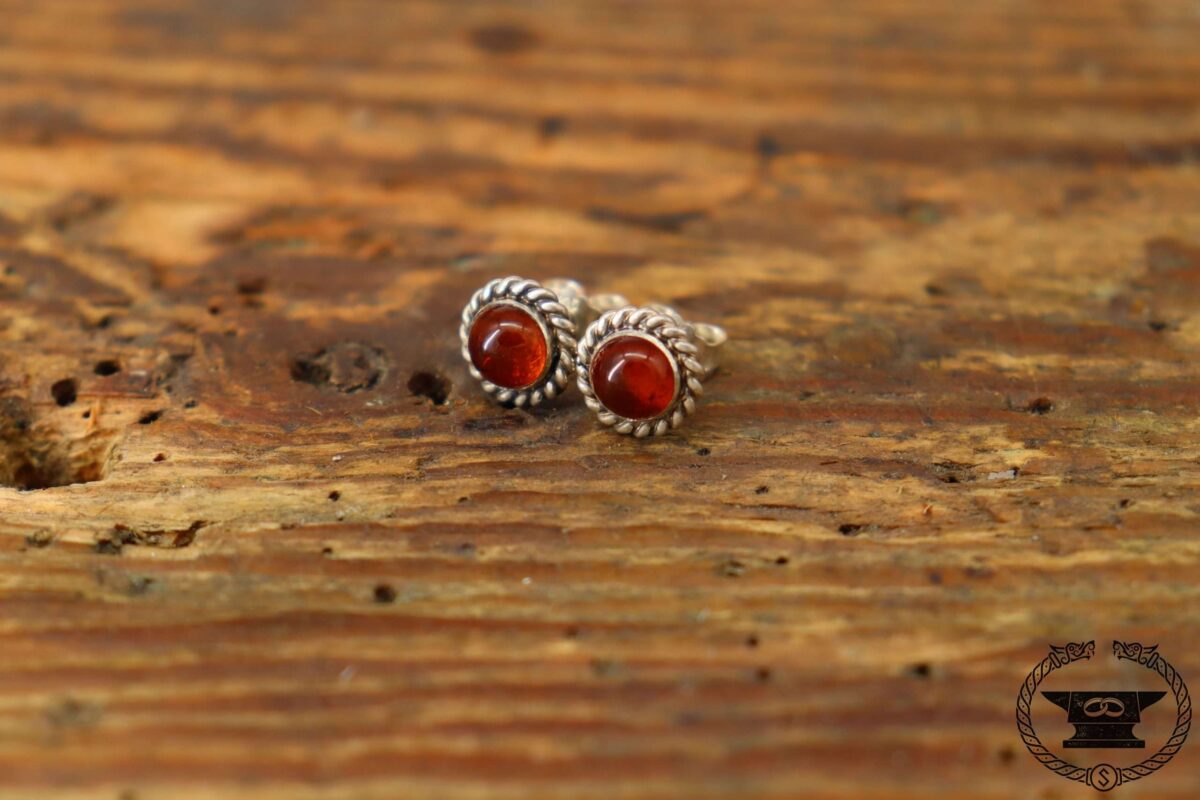 Ohrstecker Sterlingsilber Bernstein Cabochons