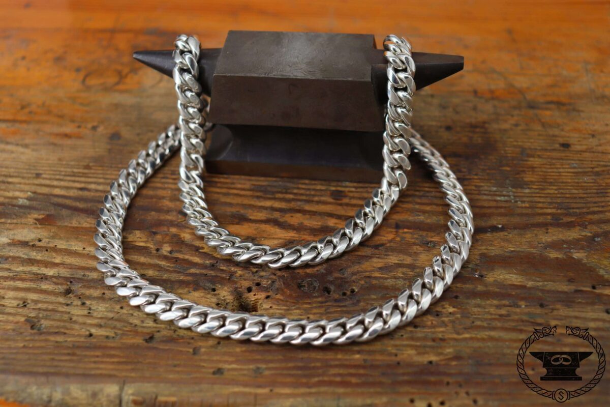 Schwere kubanische Kette Sterlingsilber