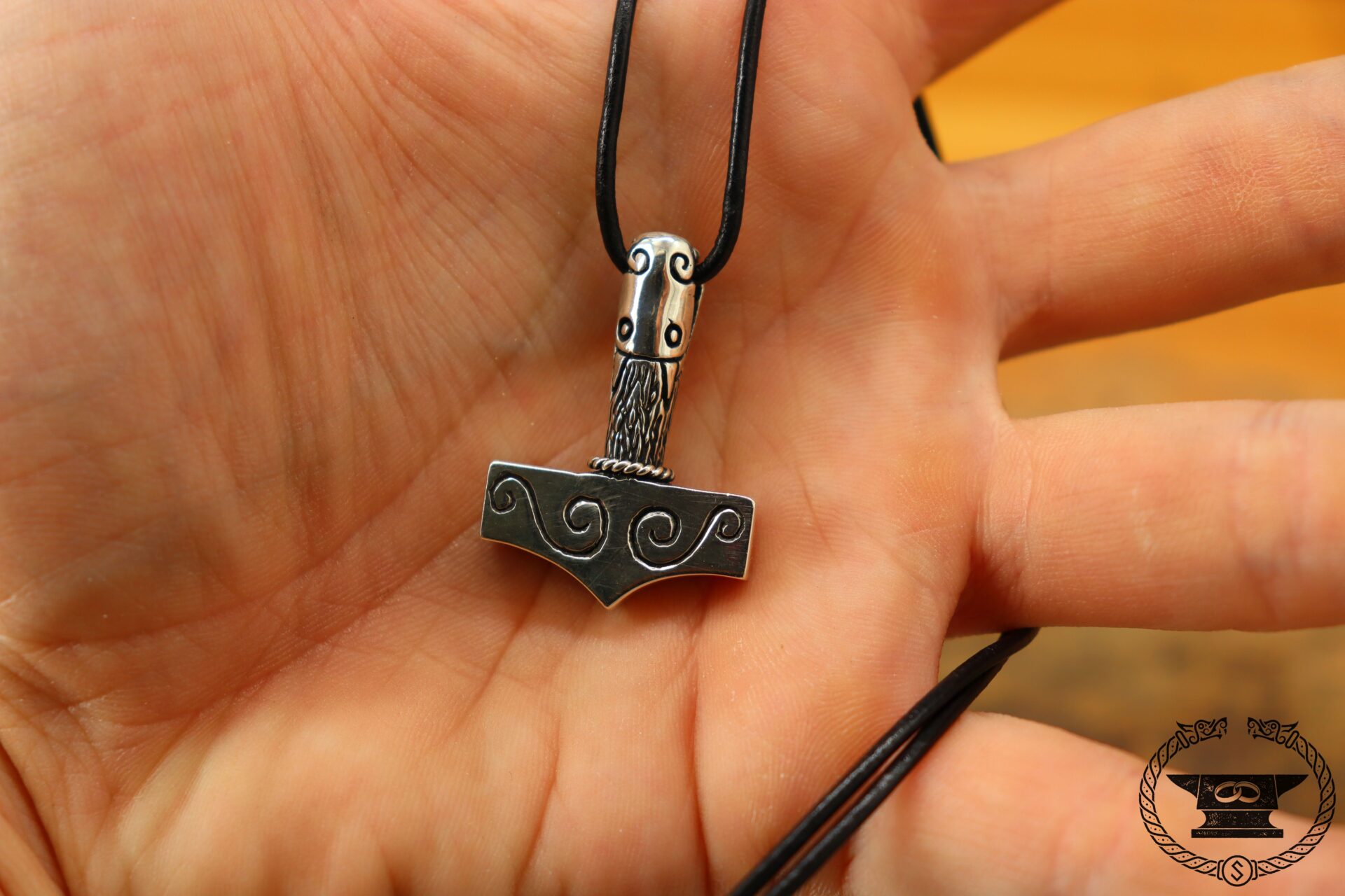 Anhänger Thorshammer Wolfskopf Sterlingsilber