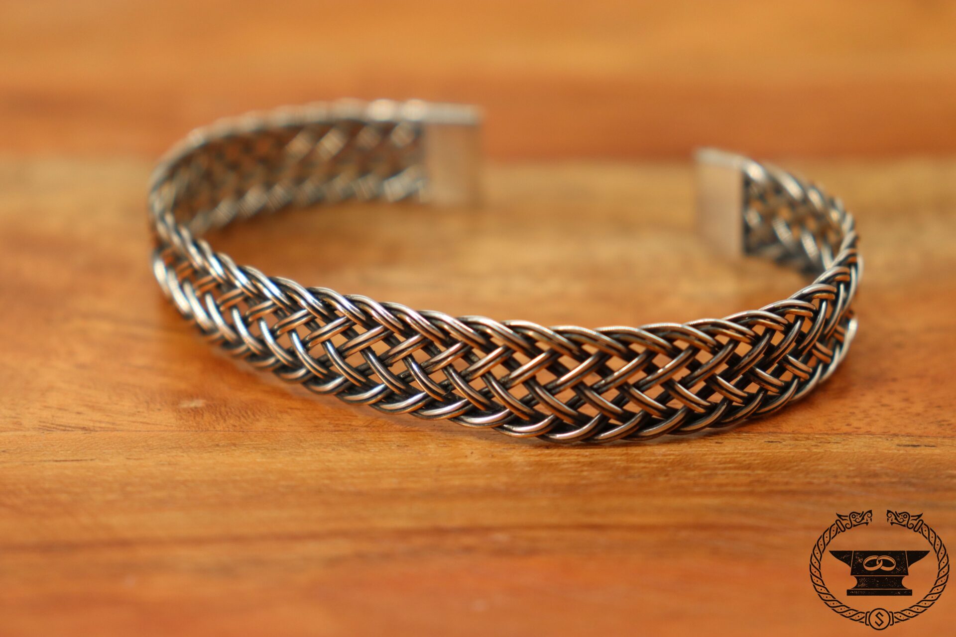 Geflochtener Wikinger Armreif Sterlingsilber Bronze